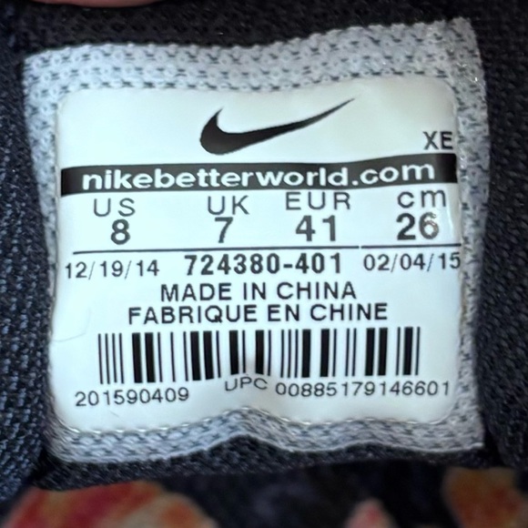 NIKE Sz 8 Zoom Pegasus 32 Floral Running Shoes Lace Up Sneakers Cushioned Soles - Picture 8 of 9